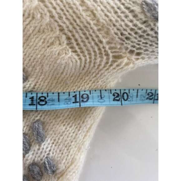 Sundance Lambswool Sweater Asymmetric Hem Cream with Gray Dots Size M - Picture 7 of 8